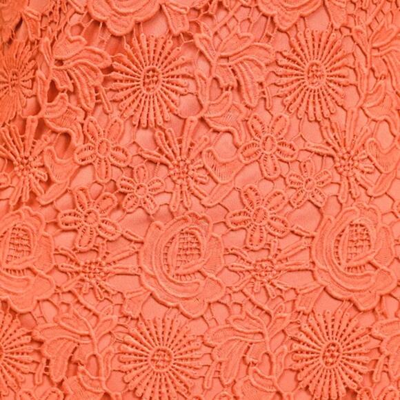 Lulus Mini Dress Love Poem Coral Orange Lace- S NWT - Picture 4 of 12